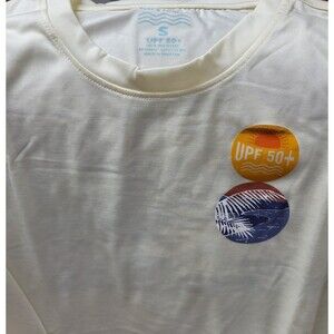Surf and Swim Co.  Island and ocean White Truffle long sleeve shirt.  UPF 50+